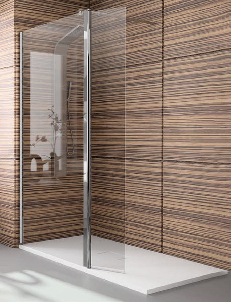 Mampara de Ducha Frontal- 1 Panel Fijo + 1 Puerta Abatible - Cristal de Seguridad de 6 mm - Modelo 300 ABA