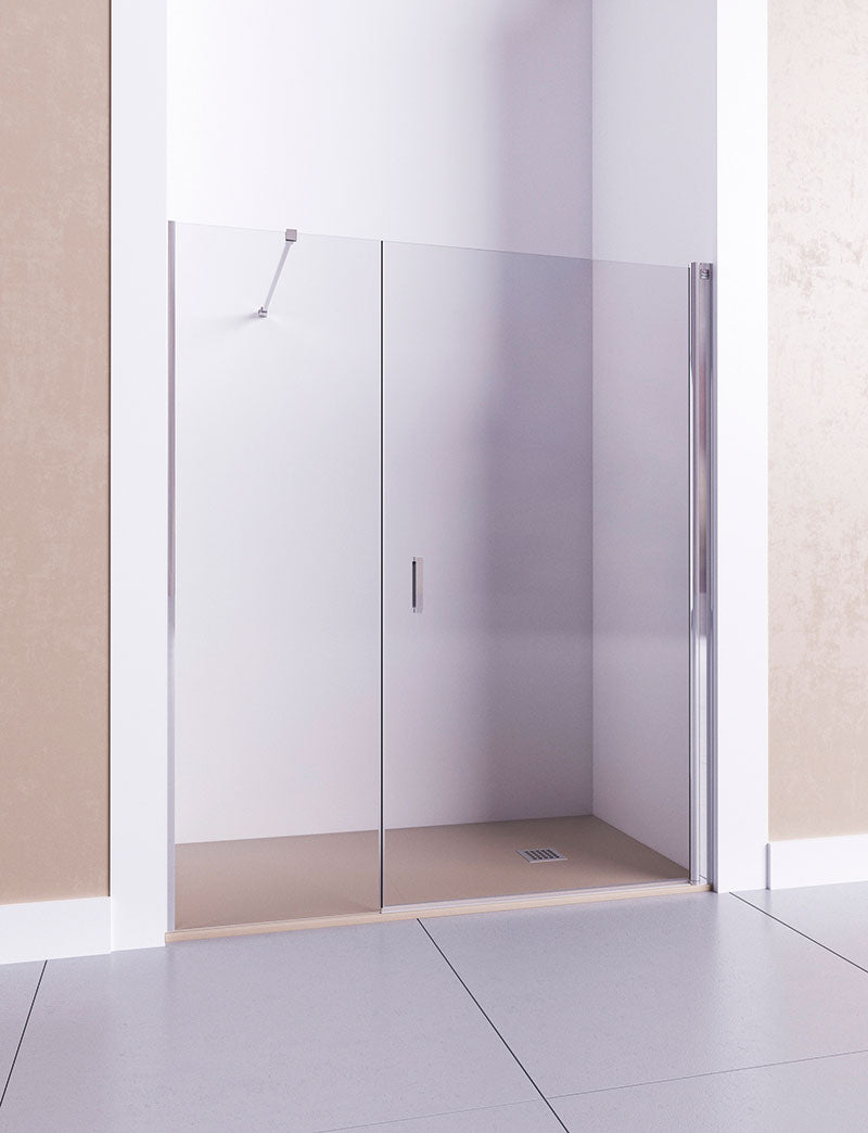 Mampara ducha frontal 1 puerta abatible y 1 fijo continuo\Mod