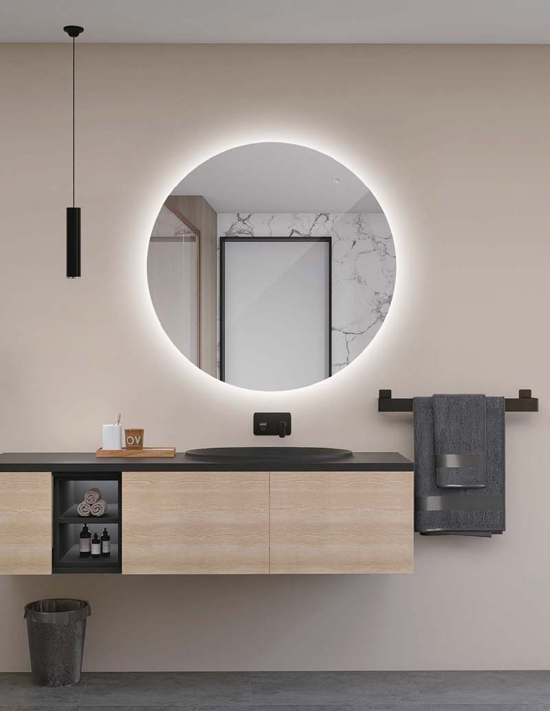 Espejo de baño con luz LED All antivaho , bluetooth, , táctil 80x80 cm