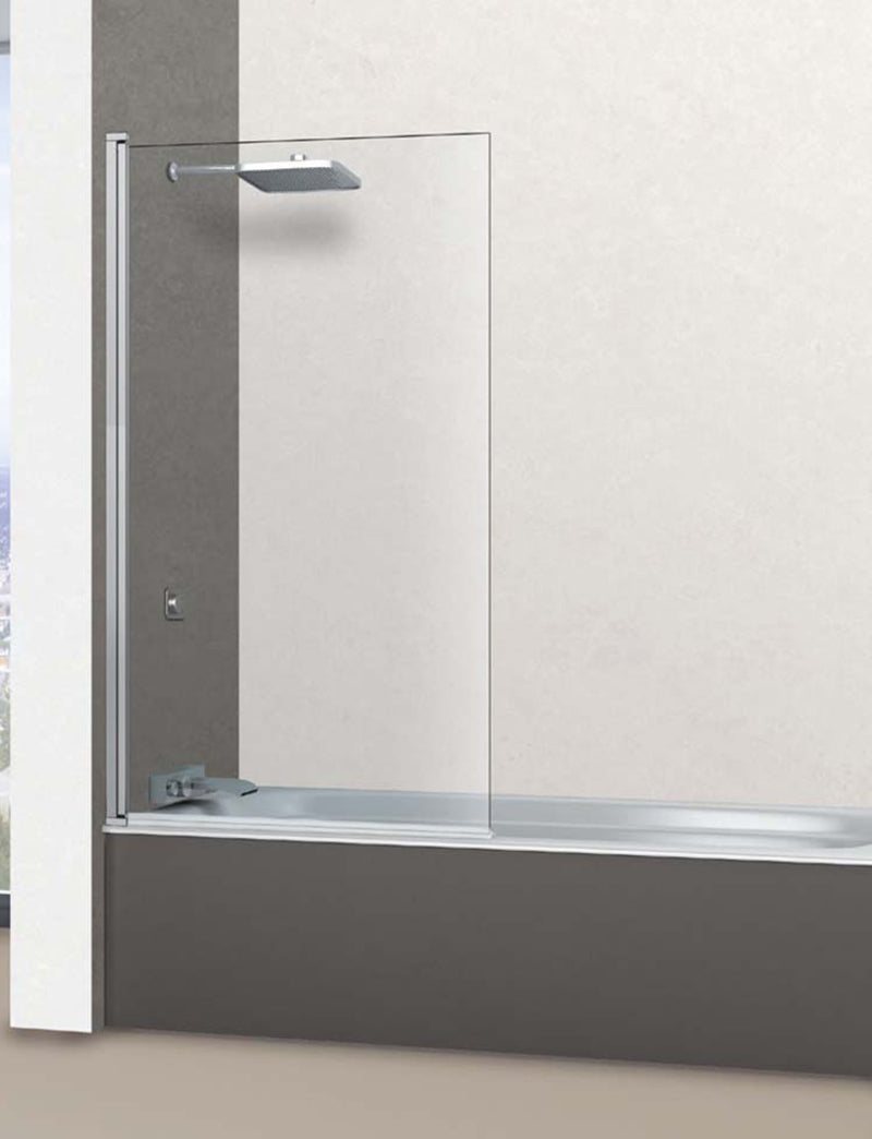 Mampara de bañera 1 puerta fija y 1 giratoria de 180 ° altura 150 cm  Novellini