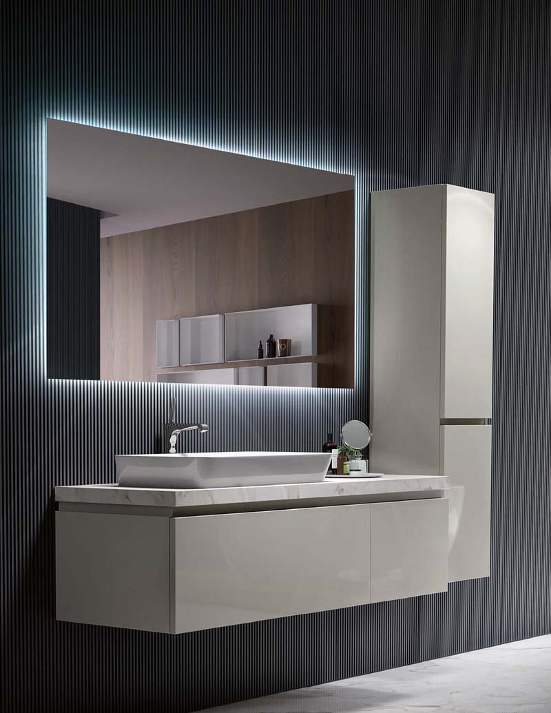 Espejo de baño Led cuadrado - Retroluminación por LED con IRC >80 – Modelo  ITALIA – MamparaStore