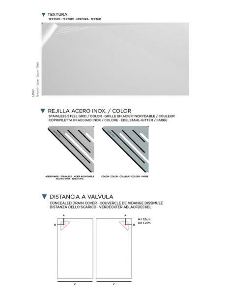 Plato de Ducha de Resina con Carga Mineral - Textura Lisa - Color a elegir - Modelo MIO