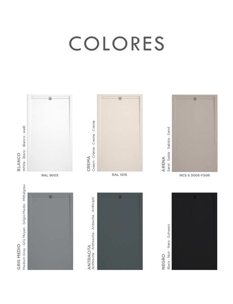 Plato de Ducha de Resina con Carga Mineral - Textura Pizarra - Color a elegir - Modelo CACH