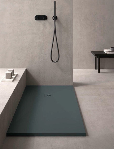 Plato de Ducha de Resina con Carga Mineral - Textura Pizarra - Color a elegir - Modelo PLUS