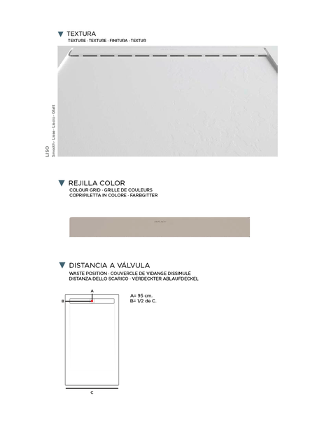 Plato de Ducha de Resina con Carga Mineral - Textura Pizarra - Color a elegir - Modelo SMART