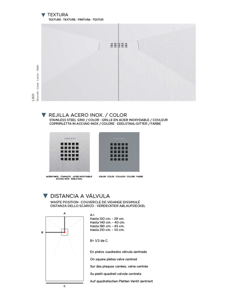 Plato de Ducha de Resina con Carga Mineral - Textura Pizarra - Color a elegir - Modelo PLUS
