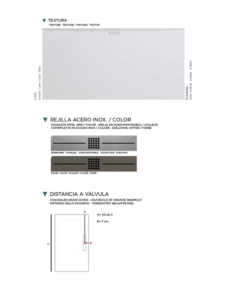 Plato de Ducha de Resina con Carga Mineral - Textura Pizarra - Color a elegir - Modelo SIDE