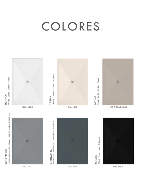 Plato de Ducha de Resina con Carga Mineral - Textura Pizarra - Color a elegir - Modelo SORTY