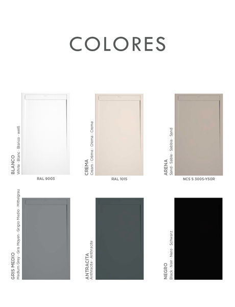 Plato de Ducha de Resina con Carga Mineral - Textura Pizarra - Color a elegir - Modelo SMART