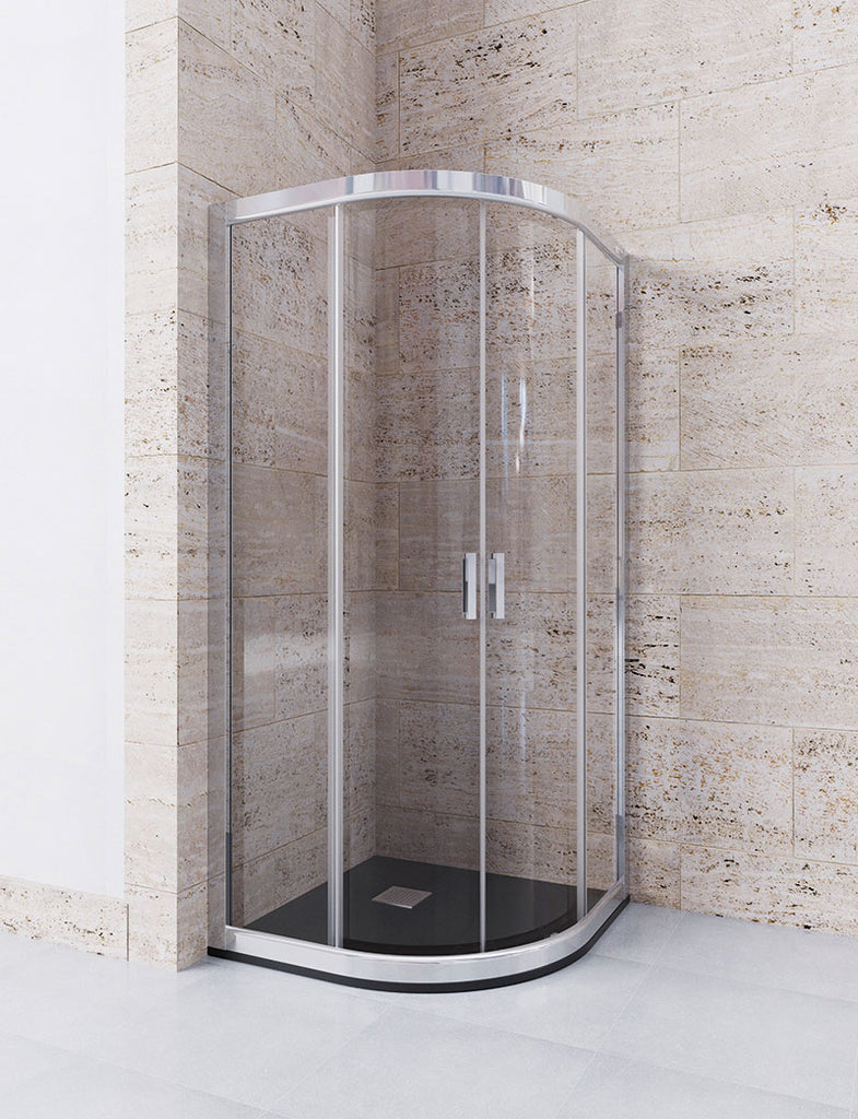 Mamparas de ducha semicirculares con puertas correderas y anti cal