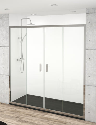 Mampara ducha frontal 1 puerta abatible y 1 fijo continuo\Mod.HADES I –  MamparaStore