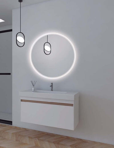 Espejo de baño Led cuadrado - Iluminado por LED con IRC >80 – Modelo  AUSTRIA – MamparaStore