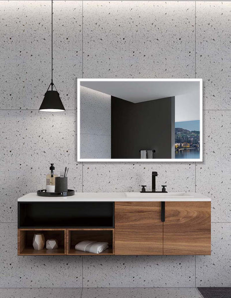 Espejo Baño Matrix 60x80 Con Base Aumento Reflejar Arenada