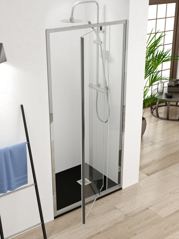 Mampara de ducha nicho abatible modelo Frio en pvc 65-80 cm